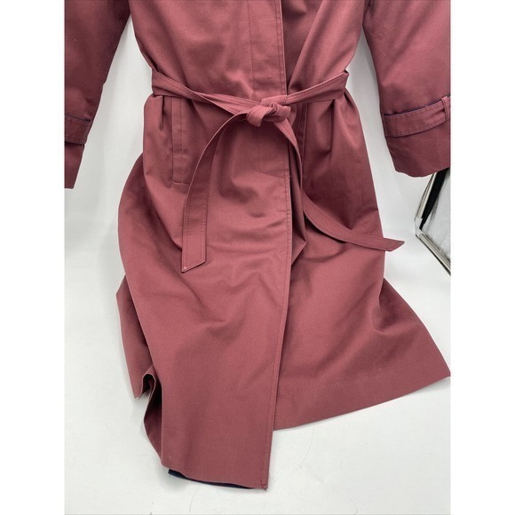 Vintage Sport Ease Fashions Goose Down Trench Coat Maroon Made in Canada Size 14 - Picture 3 of 16